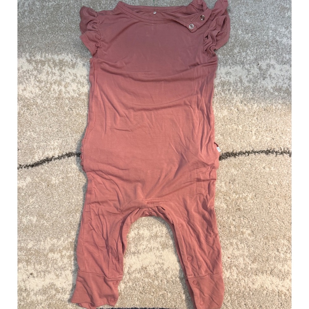 Posh Peanut Girls Dusty Rose Pink Bamboo‎ Ruffle Romper One Piece 2T